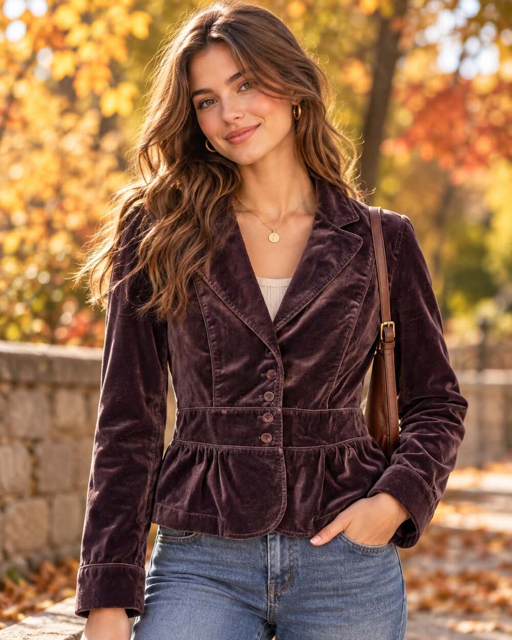 Ann Taylor Loft Velvet Peplum Blazer Womens Sz __ Plum Jacket Boho